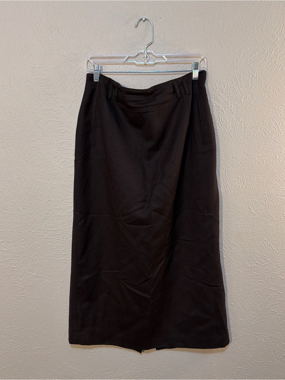 Women’s Brown Wool Midi Skirt